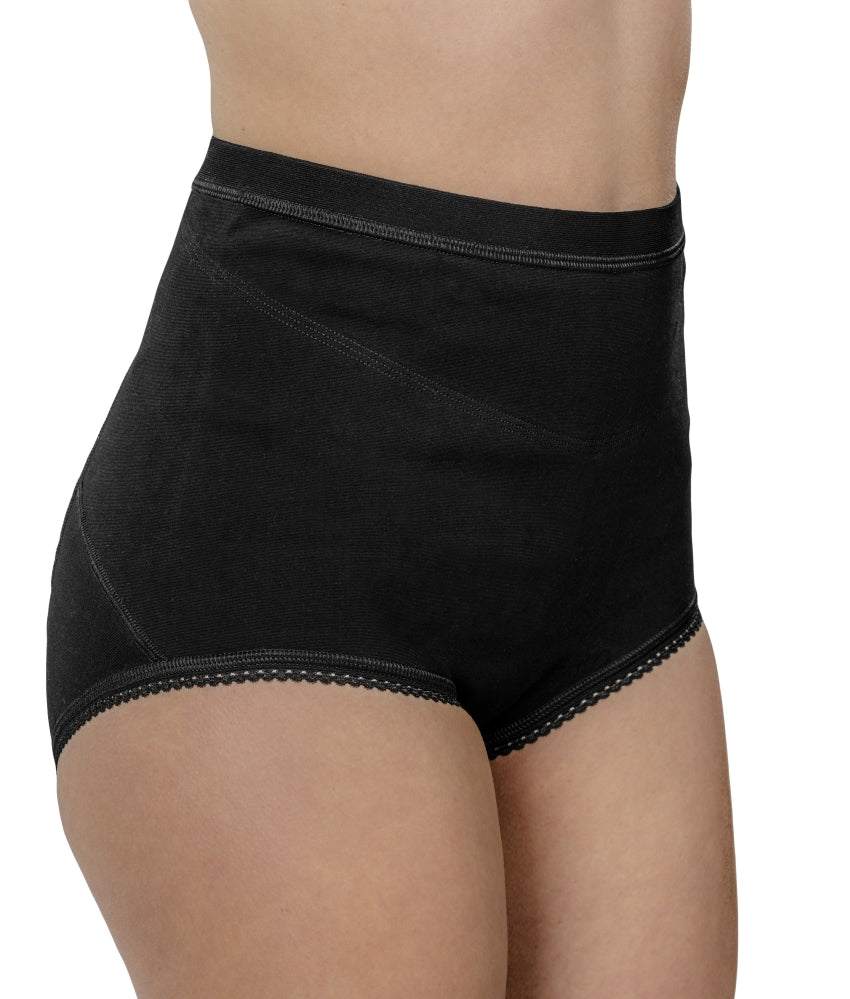 COMPRESSION PANTY - Model # 673 in black for postpartum and post-surgery support.