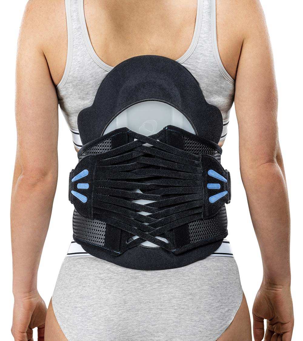 Lumbar Sacral Brace with back panel for pain relief and support.