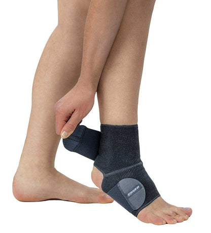 M-Brace Strenua Extra Ankle Lock, comfortable stabilizer for ankle support, neoprene-free, suitable for injury recovery and sports, fits both feet.