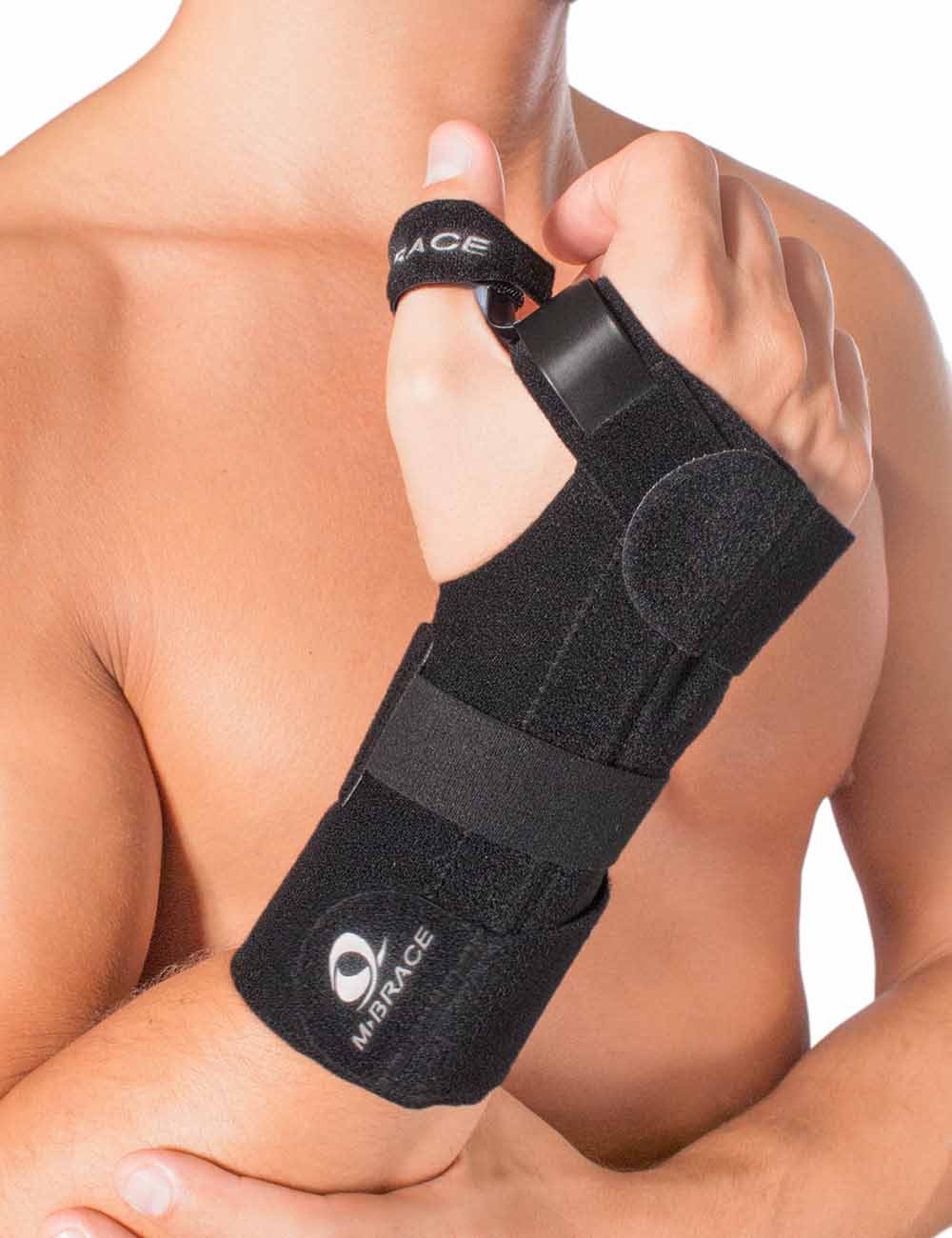 M-Brace Thumb Splint accessory for wrist braces, helps with traumatic and degenerative pathologies.