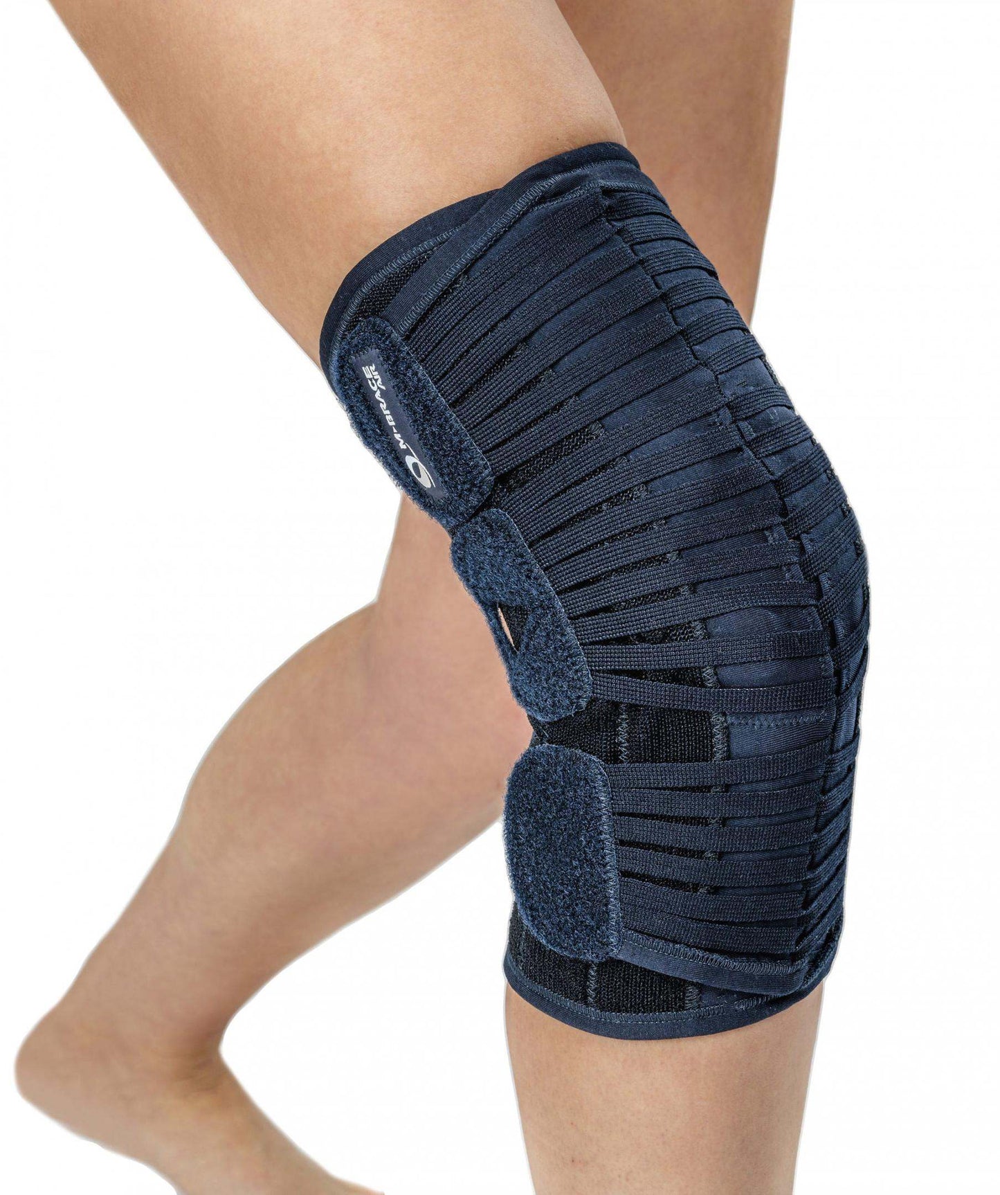 Patella stabilizer knee brace providing support and protection for patella injuries.